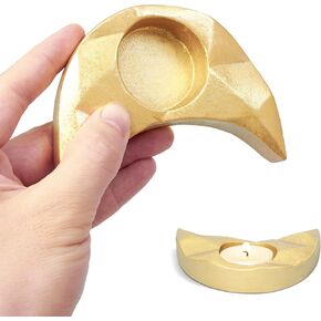 Dawhud Direct |Moon Candle Holder - Tea Lights Candle Holder - Elegant and Modern Design - Luxury Decorative Sconces - Ideal for Festive Ambiance and Home Decoration - Candle Holder Decor - (Gold)