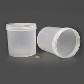 Globe Scientific 6409 Wide Mouth Jar with 120mm Opening, 1200mL, PP, 4-3/8" Diameter, 5-1/16" Height, Screw Cap Packaged Separately, Pack of 75