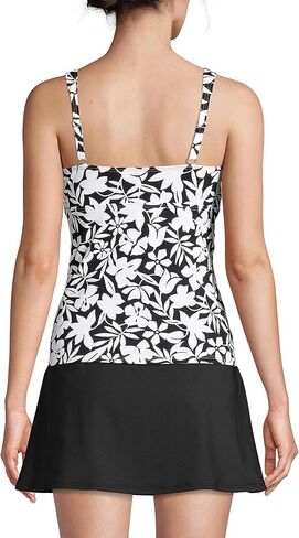 Lands' End Womens Chlorine Resistant Underwire Wrap Tankini Top Wood Lily/Strawberry Stripe Regular 8 in Saudi Arabia