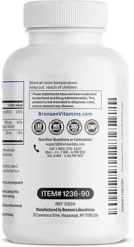 Bronson Calcium 1200 MG Per Serving Sustained Release with Vitamin D3 1000 IU Vitamin D3 Per Serving Non-GMO, 180 Tablets in Saudi Arabia