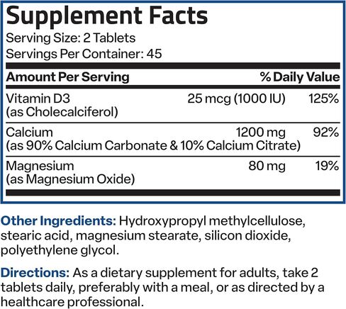 Bronson Calcium 1200 MG Per Serving Sustained Release with Vitamin D3 1000 IU Vitamin D3 Per Serving Non-GMO, 180 Tablets in Saudi Arabia