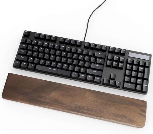 Wooden TKL Wrist Rest for Computer Keyboard, Walnut Wood Ergonomic Wrist Support Pad, Anti-Slip Mechanical Keyboard Palm Arm Hand Rest for Wrists Pain Home Office Gaming Typing (14.2in) in Saudi Arabia