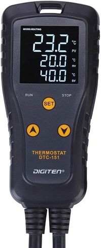 DIGITEN وحدة تحكم في درجة الحرارة، حصيرة حرارية، مخرج DTC101، منفذ للتحكم في درجة الحرارة، ترموستات الدفيئة، جهاز التحكم في درجة حرارة حوض السمك، ترموستات الزواحف، وضع التبريد 110 فولت 10 أمبير in Kuwait