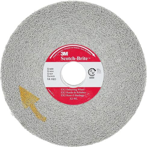 عجلة إزالة الأزيز Scotch-Brite(TM) EX2، كربيد السيليكون، 3000 دورة في الدقيقة، قطر 12 × عرض 1، 5 أربور، 8S حبيبات دقيقة (عبوة من قطعة واحدة) in Kuwait