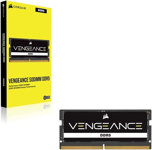 ذاكرة الوصول العشوائي CORSAIR Vengeance SODIMM DDR5 96 جيجابايت (2 × 48 جيجابايت) 5200 ميجاهرتز CL44 Intel XMP iCUE المتوافقة مع ذاكرة الكمبيوتر - أسود (CMSX96GX5M2A5200C44) in Kuwait