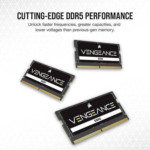 CORSAIR Vengeance SODIMM DDR5 RAM 96GB (2x48GB) 5200MHz CL44 Intel XMP iCUE Compatible Computer Memory - Black (CMSX96GX5M2A5200C44) in Saudi Arabia