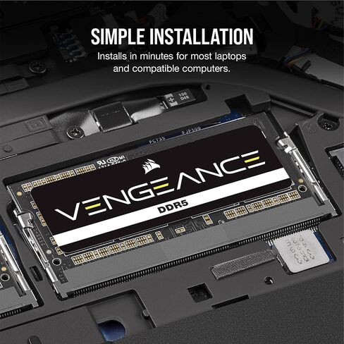 CORSAIR Vengeance SODIMM DDR5 RAM 96GB (2x48GB) 5200MHz CL44 Intel XMP iCUE Compatible Computer Memory - Black (CMSX96GX5M2A5200C44) in Saudi Arabia