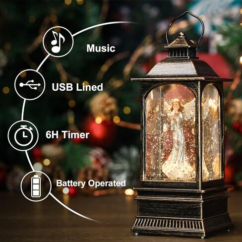 عيد الميلاد الملاك كرات الثلج الموسيقية التي تضيء، فوانيس المياه عيد الميلاد الزخرفية، كرة ثلجية صغيرة في الأماكن المغلقة، الفوانيس التي تعمل بالبطارية، هدايا الملاك للنساء أو الفتيات، ديكور تماثيل الملائكة in Kuwait