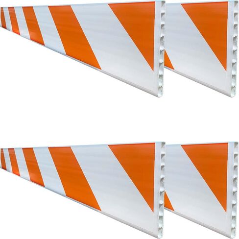 Plasticade Type III and A-Frame Traffic Barricade Board - 72" x 1" x 8", 2 Pack, EG Sheeting, High-Density Polyethylene, Fade & Chip Resistant, Reflective Sheeting, Hollow Core Design in Saudi Arabia