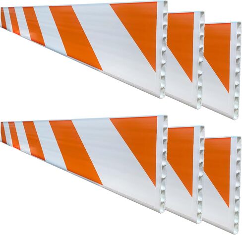 Plasticade Type III and A-Frame Traffic Barricade Board - 72" x 1" x 8", 2 Pack, EG Sheeting, High-Density Polyethylene, Fade & Chip Resistant, Reflective Sheeting, Hollow Core Design in Saudi Arabia
