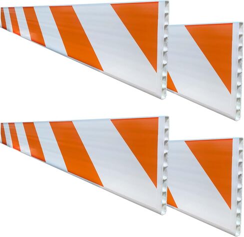 Plasticade Type III and A-Frame Traffic Barricade Board - 72" x 1" x 8", 2 Pack, EG Sheeting, High-Density Polyethylene, Fade & Chip Resistant, Reflective Sheeting, Hollow Core Design in Saudi Arabia