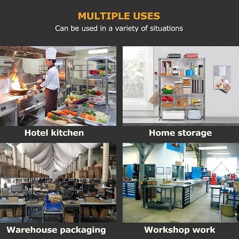 طاولة عمل المطبخ من الفولاذ المقاوم للصدأ معدنية تجارية NSF مقاومة للخدش وطاولة عمل مضادة للصدأ مع طاولة قابلة للتعديل، 24 × 48 بوصة in Kuwait
