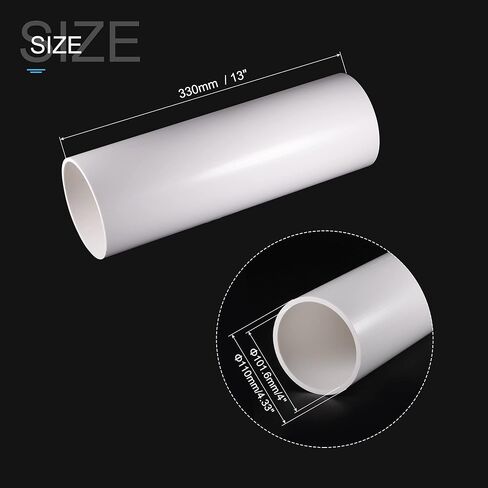 MECCANIXITY أنبوب دائري صلب PVC 22.2 مللي متر ID 26 مللي متر OD 330 مللي متر/13 بوصة رمادي داكن عالي التأثير لأنابيب المياه الحرف كابل الأكمام in Saudi Arabia