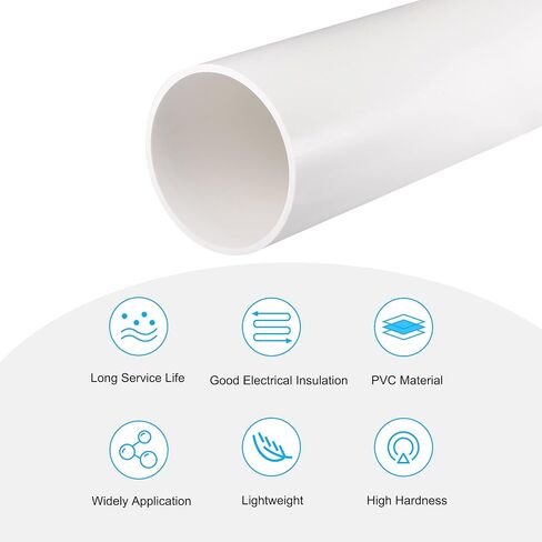 MECCANIXITY أنبوب دائري صلب PVC 22.2 مللي متر ID 26 مللي متر OD 330 مللي متر/13 بوصة رمادي داكن عالي التأثير لأنابيب المياه الحرف كابل الأكمام in Saudi Arabia