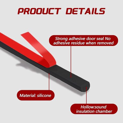 Silicone Weatherstrip Door Seal - Versatile Self-Adhesive Insulation for Large Gaps in Doors and Windows - 20FT Length, Easy to Cut and Install (3/8IN × 1/4IN) (White) in Saudi Arabia