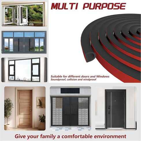 Silicone Weatherstrip Door Seal - Versatile Self-Adhesive Insulation for Large Gaps in Doors and Windows - 20FT Length, Easy to Cut and Install (3/8IN × 1/4IN) (White) in Saudi Arabia