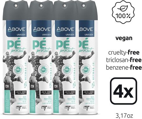 ABOVE 72 Hours Pe Protect Neymar Jr Foot Deodorant, 3.17 oz - With Melaleuca Oil - Dry Spray Deodorant - Antiperspirant Spray - No Stain - Foot Spray in Saudi Arabia