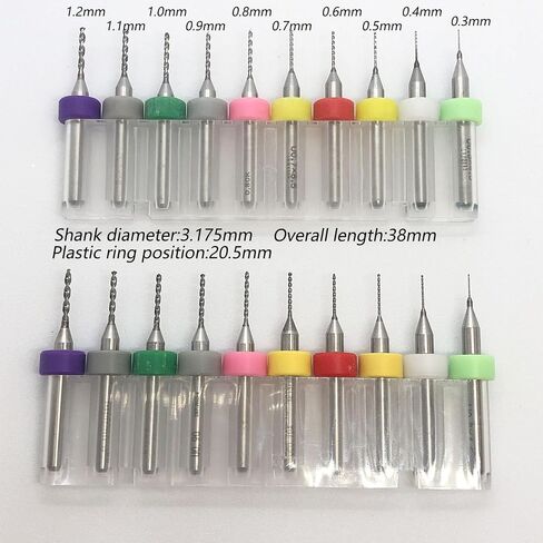 PCB Micro Drill Bits for Rough Stone Jewelry Punching for Print Circuit Board/Stone/CNC Engraving 20pcs 0.3mm-1.2mm in Saudi Arabia