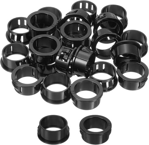 uxcell Cable Snap Bushing Grommets, 46Pcs 16mm/0.63" Mounting Dia Nylon Snap Bushing Grommet, Round Snap in Cable Hose Bushing for Various Cables Tubes Wire, Black in Kuwait