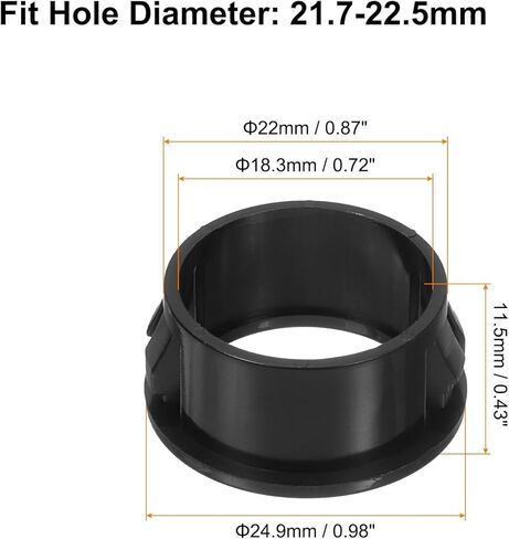 uxcell Cable Snap Bushing Grommets, 46Pcs 16mm/0.63" Mounting Dia Nylon Snap Bushing Grommet, Round Snap in Cable Hose Bushing for Various Cables Tubes Wire, Black in Kuwait