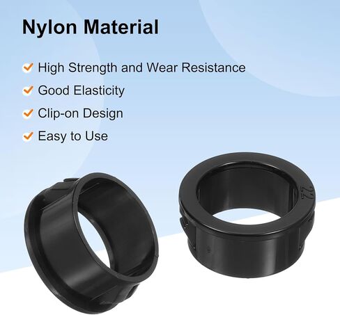 uxcell Cable Snap Bushing Grommets, 46Pcs 16mm/0.63" Mounting Dia Nylon Snap Bushing Grommet, Round Snap in Cable Hose Bushing for Various Cables Tubes Wire, Black in Kuwait