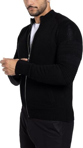 سترة كارديجان رجالي بسحاب من X RAY، سترة كاجوال ضيقة بأكمام طويلة ومتماسكة بسحاب كامل للرجال في الخريف والشتاء (كبير وطويل) in Kuwait