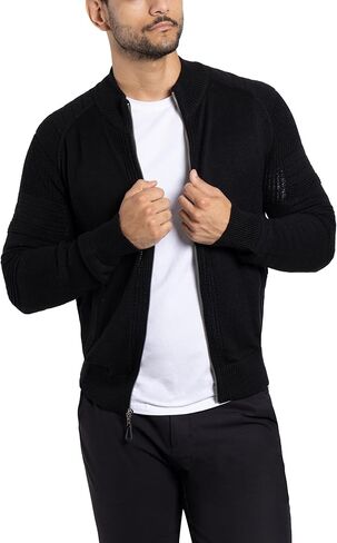 سترة كارديجان رجالي بسحاب من X RAY، سترة كاجوال ضيقة بأكمام طويلة ومتماسكة بسحاب كامل للرجال في الخريف والشتاء (كبير وطويل) in Kuwait