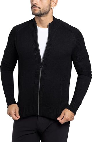 سترة كارديجان رجالي بسحاب من X RAY، سترة كاجوال ضيقة بأكمام طويلة ومتماسكة بسحاب كامل للرجال في الخريف والشتاء (كبير وطويل) in Kuwait