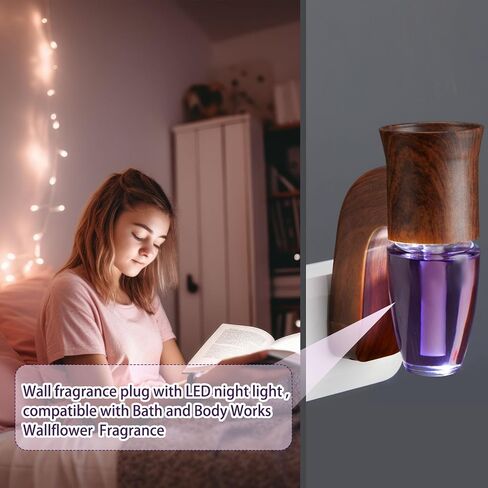 Nitial Wall Fragrance Plug in with Night Light Compatible with Wallflowers plug in Compatible with Bath and Body Works Walnut Essential Oil Plug in Diffuser Home Rotary Plug in Air Fresheners (1 Pcs) in Saudi Arabia