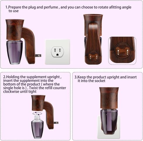 Nitial Wall Fragrance Plug in with Night Light Compatible with Wallflowers plug in Compatible with Bath and Body Works Walnut Essential Oil Plug in Diffuser Home Rotary Plug in Air Fresheners (1 Pcs) in Saudi Arabia