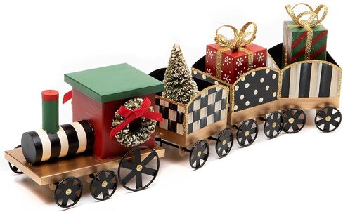 MACKENZIE-CHILDS Toyland Tin Train, Christmas Tabletop Decor, Holiday Decorative Train in Saudi Arabia