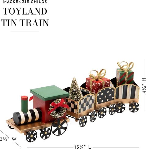 MACKENZIE-CHILDS Toyland Tin Train, Christmas Tabletop Decor, Holiday Decorative Train in Saudi Arabia