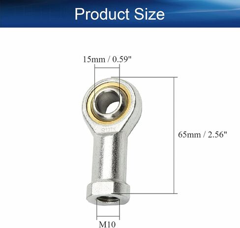 Bettomshin 2Pcs SI10T/K M10 Rod End Ball Bearing 10mm Fisheye Female Thread Connector Joint Bearing Right Hand Rod End Bearing in Saudi Arabia