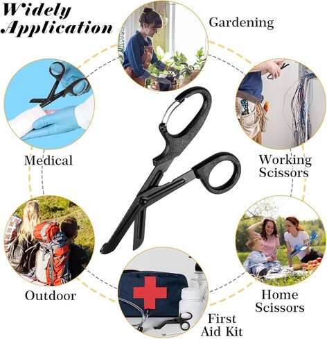 2 Pcs Trauma Shears Stainless Steel Medical Scissors 5.9 Inch Bandage Shears Heavy Duty Surgical Scissors with Carabiner Non-Stick Blades First Aid Scissors for Workers Doctors Nurses Students in Saudi Arabia