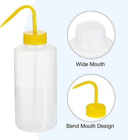 PATIKIL 1000ml Wash Bottle, 4pcs Polyethylene Squeeze Bottle Wide Mouth Bottle Tools Foam Bottle for Green Soap Cleaning Washing Irrigation, Clear Red in Saudi Arabia