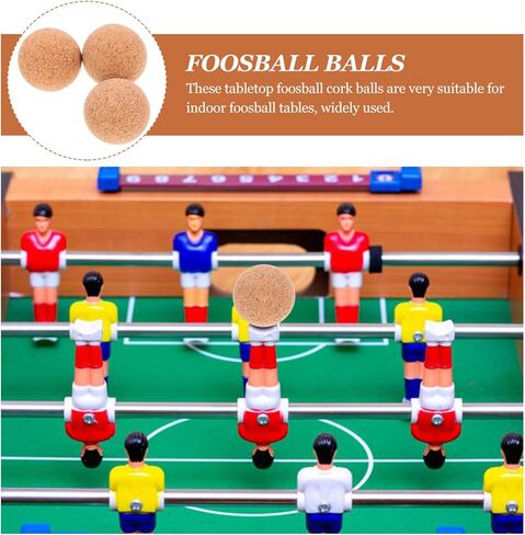 كرات كرة قدم من الخشب الطبيعي الملون من Abaodam، كرات فلين لطاولة كرة القدم 32 مم، كرات طاولة كرة قدم محمولة مقاومة للاهتراء، كرة طاولة من الخشب 3 قطع in Kuwait