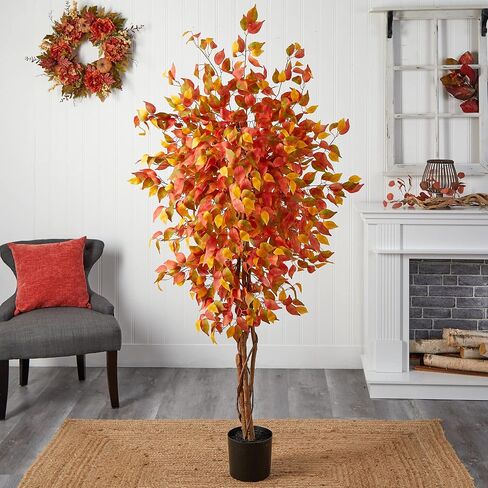 Nearly Natural 6ft. Autumn Ficus Artificial Fall Tree in Saudi Arabia