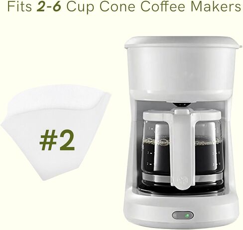 فلاتر القهوة FriCARE رقم 4 لآلة صنع القهوة Cuisinart سعة 8-12 كوب DCC-3200P1 - فلتر قهوة غير مبيض للاستعمال مرة واحدة - ثقة ضد التمزق - بديل فلتر القهوة المخروطي الفاخر - أبيض، 200 قيراط in Saudi Arabia