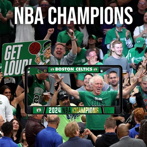 Boston Celtics 2024 NBA Finals Champions Premium 2 Screw License Plate Frame - Show Your Team Pride Tailgating & Around Town - Black Background with Team Colors Complements Any Truck, SUV, Car in Saudi Arabia