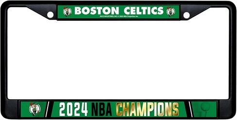 Boston Celtics 2024 NBA Finals Champions Premium 2 Screw License Plate Frame - Show Your Team Pride Tailgating & Around Town - Black Background with Team Colors Complements Any Truck, SUV, Car in Saudi Arabia