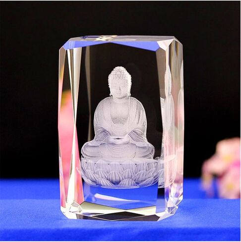 Crystal Glass Cube Eagle Model Paperweight 3D Laser Engraving Figurines Feng Shui Souvenirs Crafts (Lily Flower) in Saudi Arabia