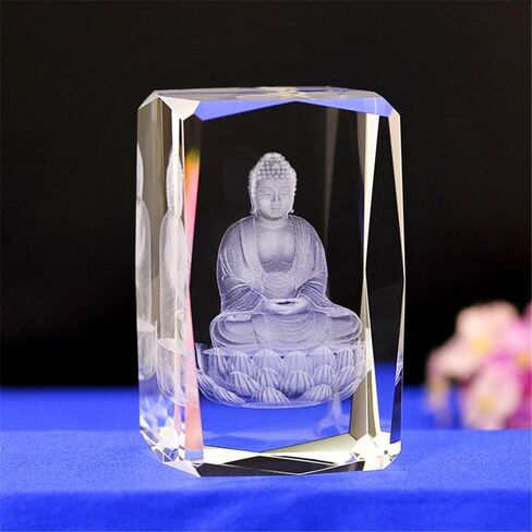 Crystal Glass Cube Eagle Model Paperweight 3D Laser Engraving Figurines Feng Shui Souvenirs Crafts (Lily Flower) in Saudi Arabia