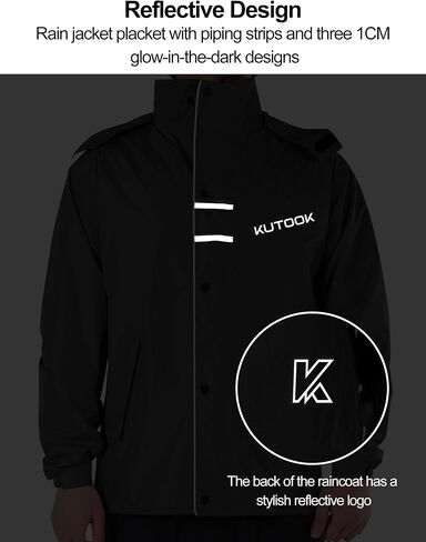 KUTOOK Men’s Rain Jacket Waterproof Hooded Lightweight Breathable Raincoat for Outdoor Cycling Hiking Running M-3XL in Saudi Arabia