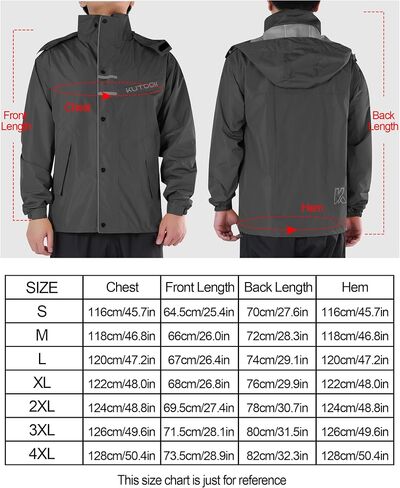 KUTOOK Men’s Rain Jacket Waterproof Hooded Lightweight Breathable Raincoat for Outdoor Cycling Hiking Running M-3XL in Saudi Arabia