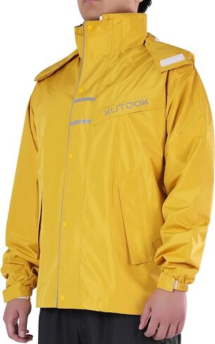 KUTOOK Men’s Rain Jacket Waterproof Hooded Lightweight Breathable Raincoat for Outdoor Cycling Hiking Running M-3XL in Saudi Arabia