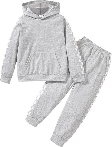 Girls 2 Piece Outfits Girl's Crop Tops Hoodies Long Sleeve Fashion Sweatshirts and Sweatpants 5-14T in Saudi Arabia
