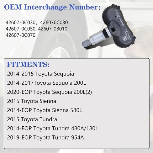 مستشعر TPMS مستشعر نظام مراقبة ضغط الإطارات 315 ميجاهرتز متوافق مع Toyota 4Runner Camry Corolla Prius Rav4 Tundra Avalon Solara Yaris Scion Lexus يستبدل OE 4260706011 4260733011 in Kuwait