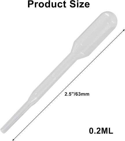 200 Pieces Disposable Graduated Transfer Pipettes 0.2 ml Capacity Clear Plastic Droppers for Essential Oils and Liquid Transfers in Saudi Arabia