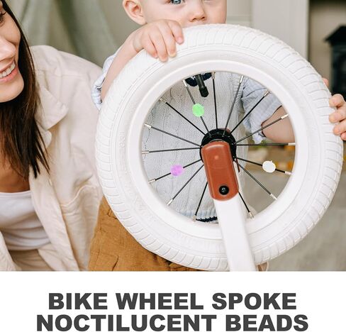 144 Pieces Colorful Bicycle Spoke Beads Decorated, Luminous Colorful Slider Beads, Children's Bicycle Clip Beads (General)，Spokes and Parts，Bike Spoke Decorations in Saudi Arabia