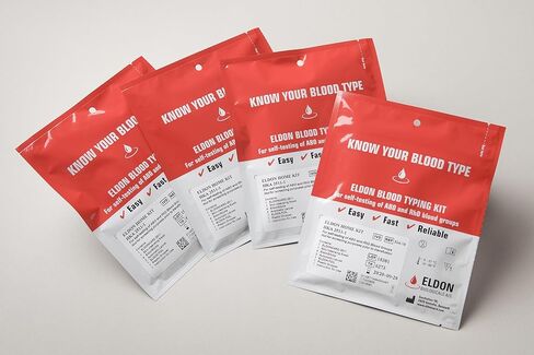 Eldon Blood Typing Kit, 4 Pack, Determine ABO and Rh Blood Groups, Home Testing, Results in Minutes in Saudi Arabia